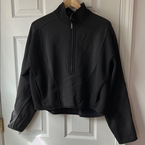 lululemon athletica mixed fabric half zip pullover large black - Picture 6 of 15